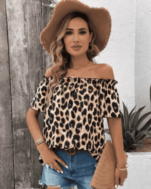 ELLA BY TAM<BR><BR>BLUSA ANIMAL PRINT S/ OMBROS
