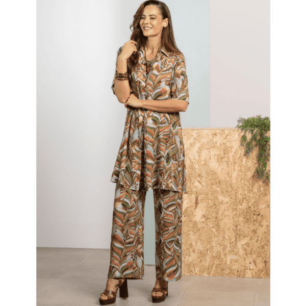 CONJUNTO TUNICA E CALÇA MULTICOR ROBERTO BASSI