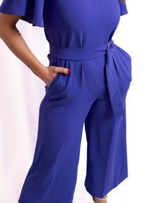 MACACÃO CULOTE COM CINTO AZUL CAFOFO - TAM S