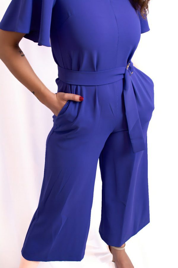 MACACÃO CULOTE COM CINTO AZUL CAFOFO - TAM S