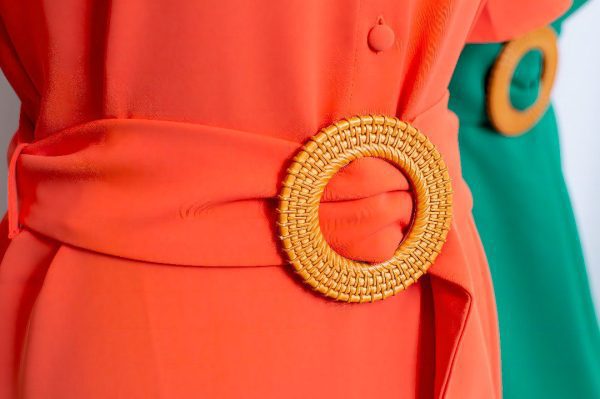 VESTIDO CAMISEIRO - LARANJA / VERDE CAFOFO - Image 2