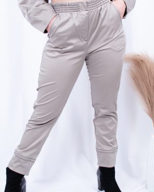 CALÇA CÓS SUBIDO COM CONTRASTE CINZA CAFOFO