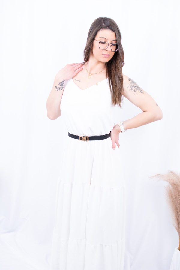 VESTIDO COMPRIDO ALÇAS BRANCO CAFOFO - TAM XL - Image 2