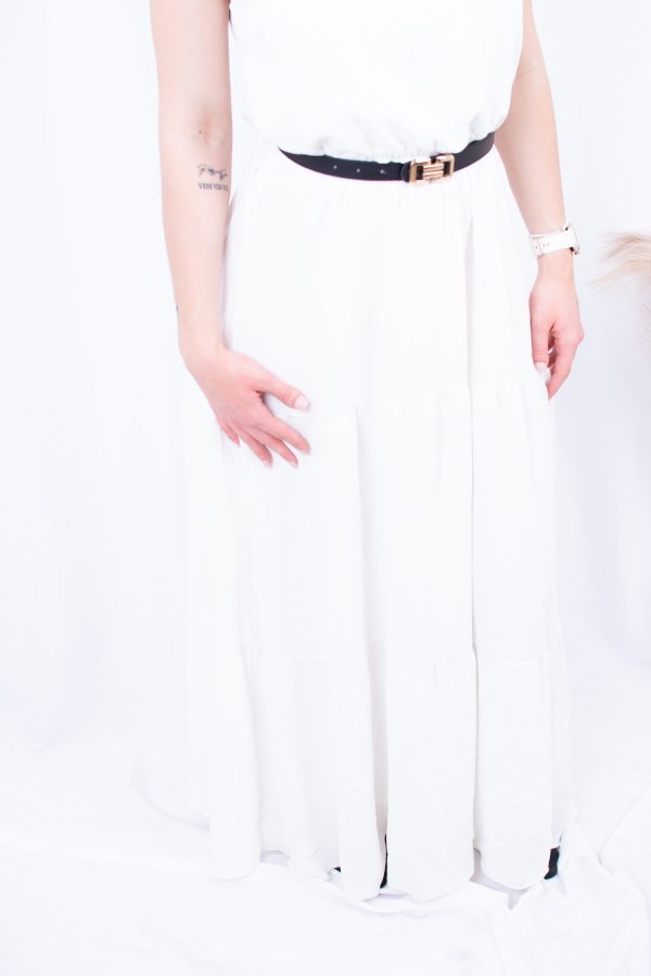 VESTIDO COMPRIDO ALÇAS BRANCO CAFOFO - TAM XL - Image 3