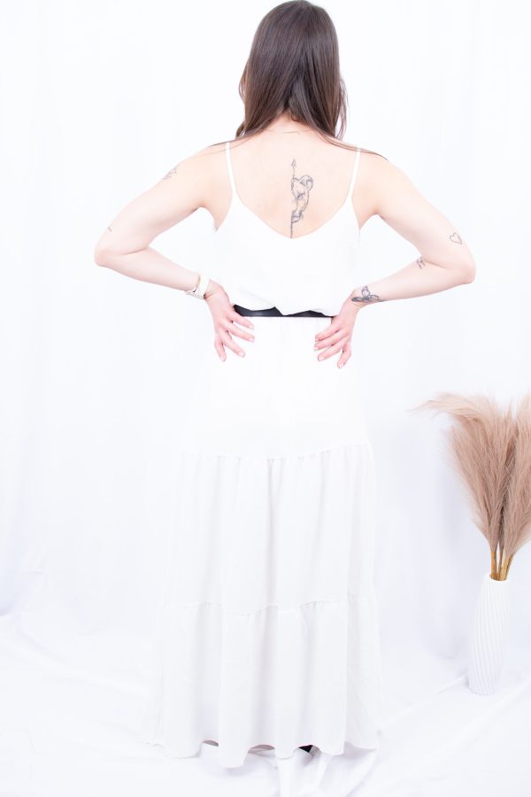 VESTIDO COMPRIDO ALÇAS BRANCO CAFOFO - TAM XL - Image 4