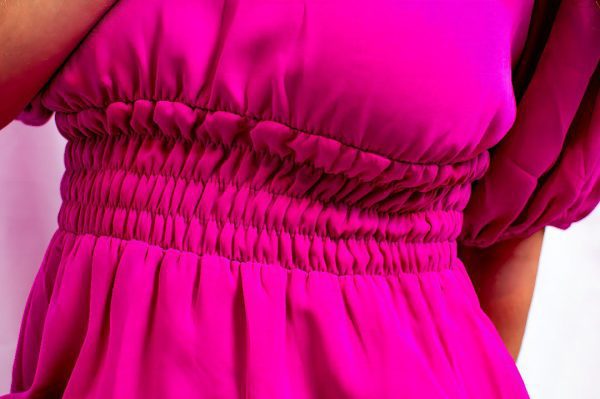 VESTIDO CINTURA ELÁSTICA - ROSA / AZUL CAFOFO - Image 5