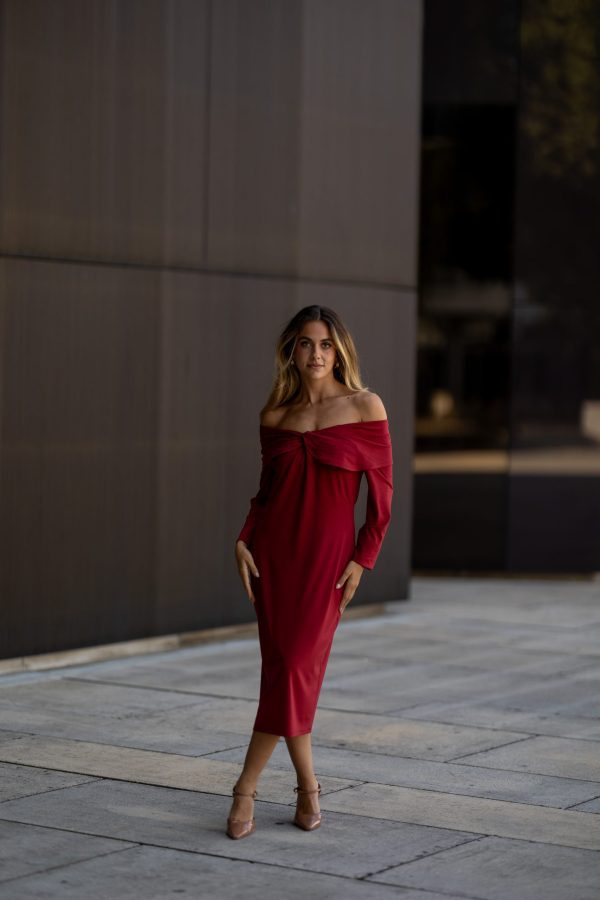 VESTIDO BORDEAUX SEM OMBROS CAFOFO - TAM S - Image 2