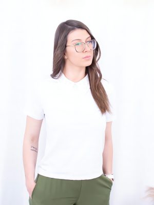 T-SHIRT BRANCA COM COLARINHO DE BABETE Q2 - TAM M