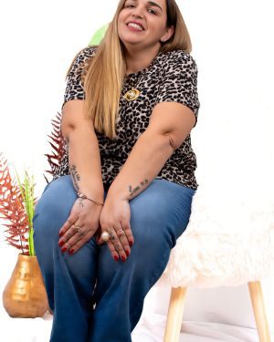 CARMAKOMA <BR><BR> T-SHIRT CARVICA - Regular Fit ANIMAL PRINT LEO