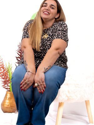 CARMAKOMA <BR><BR> T-SHIRT CARVICA - Regular Fit ANIMAL PRINT LEO