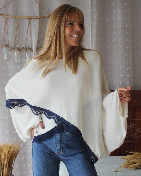 CAMISOLA CAPA CRU COM RENDA AZULÃO MARIA CATITA - TAM U - Image 2