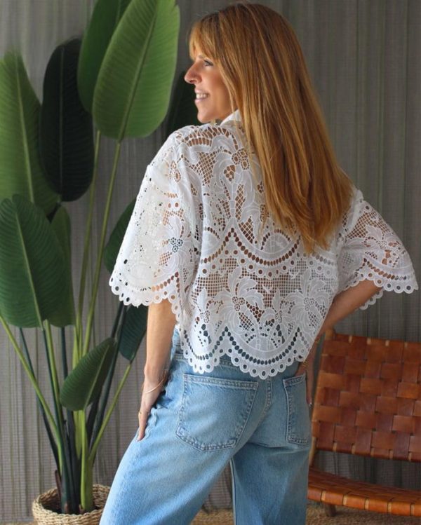 BLUSA BRANCA TRABALHADA MARIA CATITA - TAM U - Image 3
