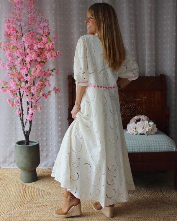 VESTIDO COMPRIDO BRANCO TRABALHADO MARIA CATITA - TAM U - Image 3