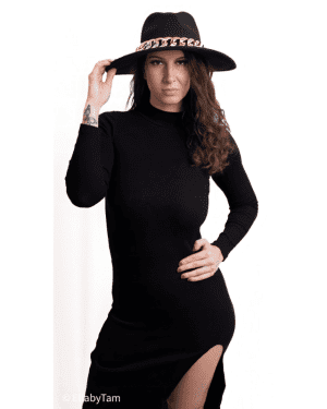 VESTIDO STRETCH MEIA GOLA C/ MANGA PRETO ELLA BY TAM