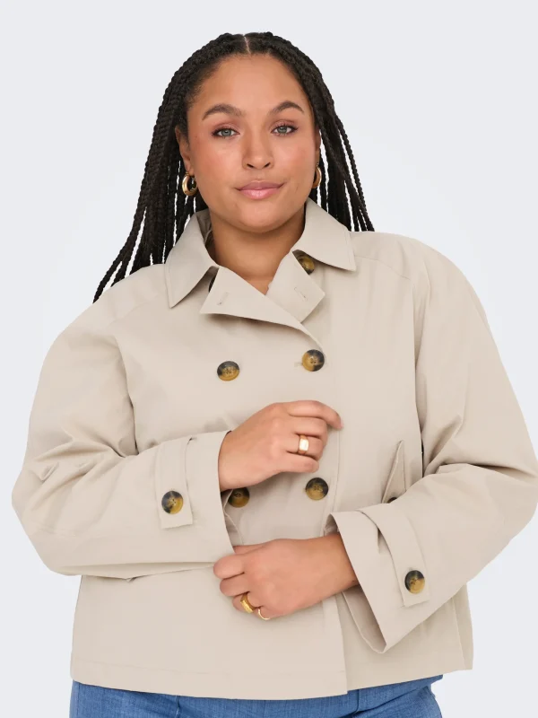 TRENCHCOAT CARMAKOMA - CARAPRIL LIFE SHORT TRENCHCOAT OTW  -   Bege - Oxford Tan - Image 3