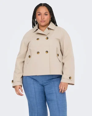TRENCHCOAT CARMAKOMA - CARAPRIL LIFE SHORT TRENCHCOAT OTW  -   Bege - Oxford Tan