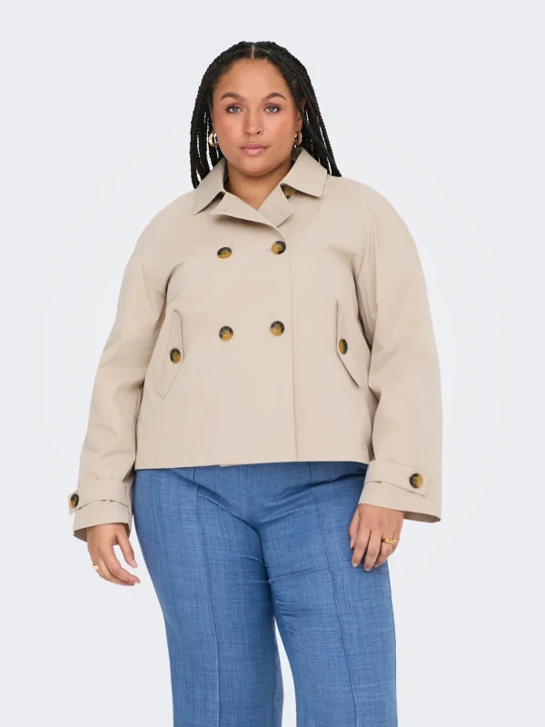 TRENCHCOAT CARMAKOMA - CARAPRIL LIFE SHORT TRENCHCOAT OTW  -   Bege - Oxford Tan