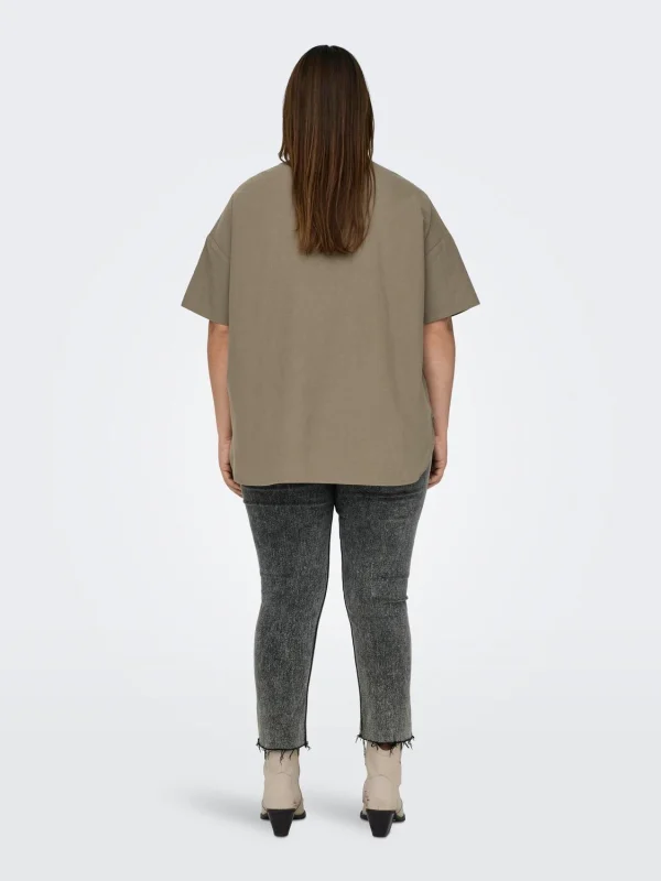CARMAKOMA <BR><BR>CARHARLOW LIFE SHIRT - Loose Fit - COFFEE - Image 3