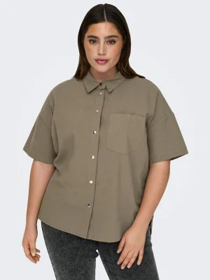 CARMAKOMA <BR><BR>CARHARLOW LIFE SHIRT - Loose Fit - COFFEE