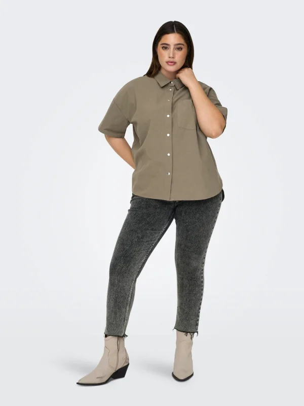 CARMAKOMA <BR><BR>CARHARLOW LIFE SHIRT - Loose Fit - COFFEE - Image 2