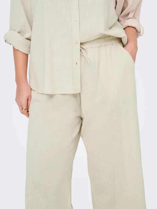 CARMAKOMA <BR><BR>CARTIZANA COTTON LOOSE PANTS - Regular Fit - PUMICE STONE - Image 3