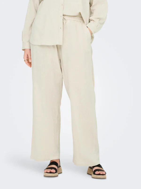 CARMAKOMA <BR><BR>CARTIZANA COTTON LOOSE PANTS - Regular Fit - PUMICE STONE - Image 2