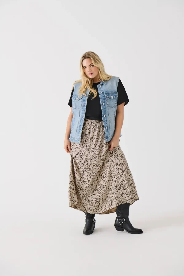 CARMAKOMA <BR><BR> CARVENEDIG LIFE LONG SKIRT - BLACK / ONÇA - Image 3