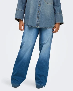 CARMAKOMA <BR><BR>JEANS CARWILLY HW WIDE DNM - Wide Leg Fit - DENIM BLUE