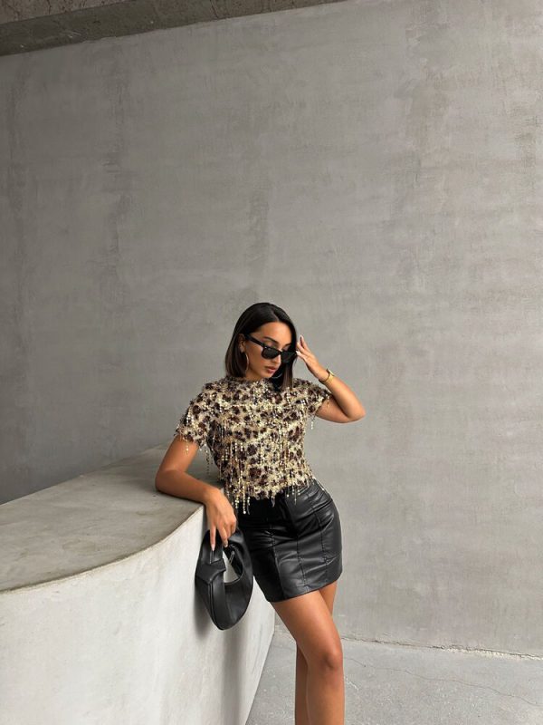 ELLA BY TAM<BR><BR>BLUSA LANTEJOULAS PADRÃO LEOPARDO - Image 2