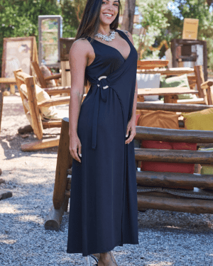 VESTIDO TRAÇADO COM CINTO PRETO TROPICAL BRASIL - TAM U