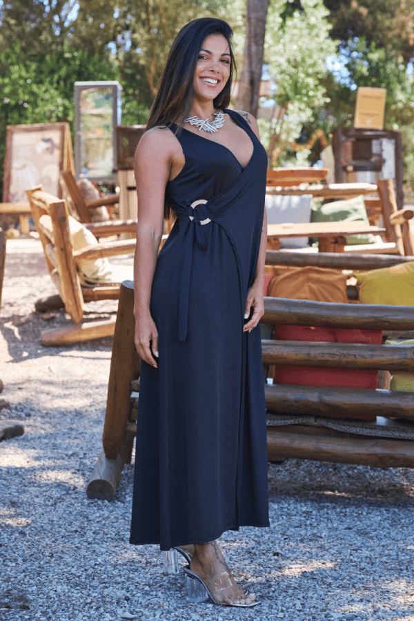 VESTIDO TRAÇADO COM CINTO PRETO TROPICAL BRASIL - TAM U