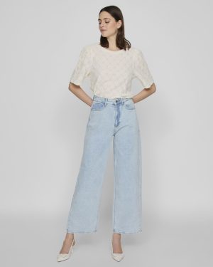 VILA <BR><BR> JEANS VIFREYA - WIDE FIT - DENIM BLUE