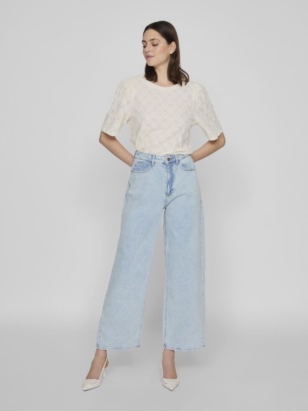 JEANS VILA - VIFREYA - WIDE FIT - Blue