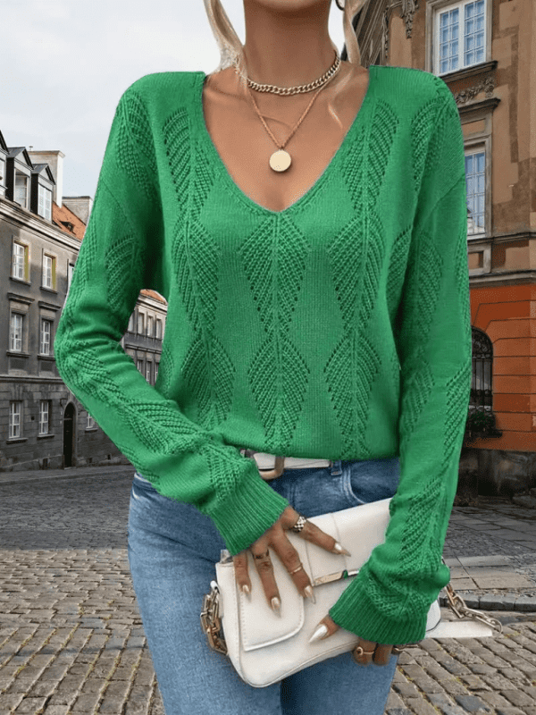 MALHA DECOTE EM V C/ BOTOES COSTAS VERDE ELLA BY TAM - TAM U - Image 3