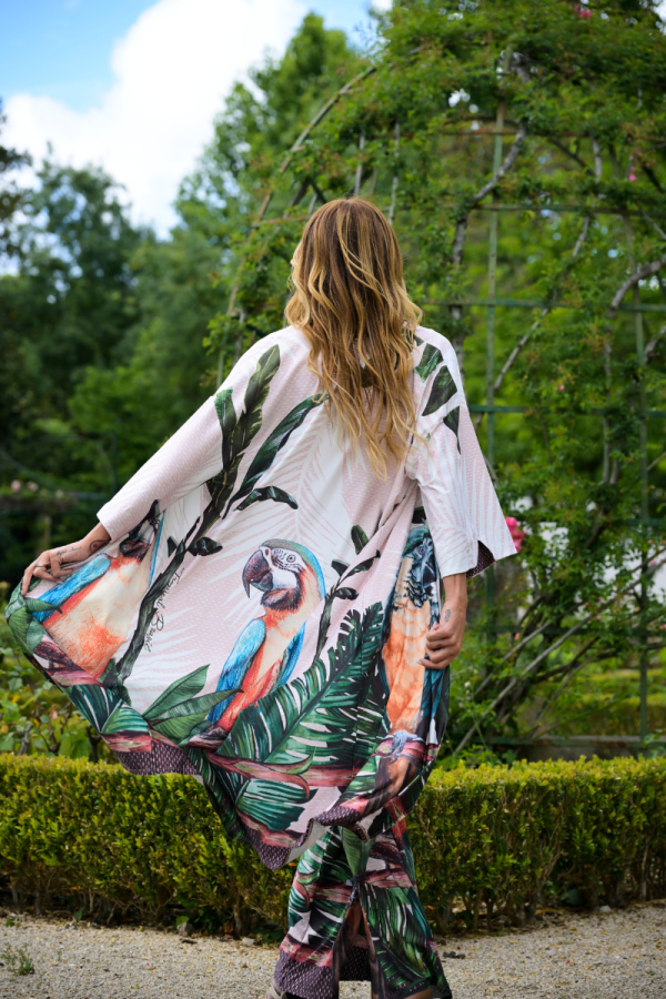 KIMONO LYCRA FUNDO BRANCO TROPICAL BRASIL - TAM U - Image 2