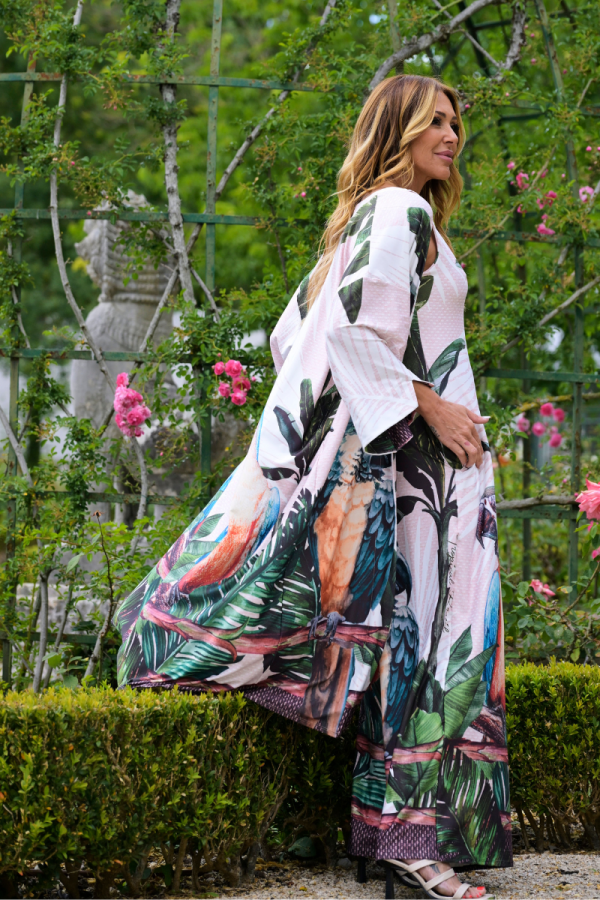 KIMONO LYCRA FUNDO BRANCO TROPICAL BRASIL - TAM U