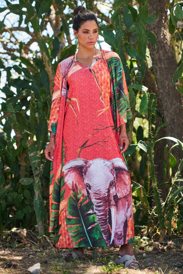 KYMONO LYCRA FUNDO LARANJA TROPICAL BRASIL - TAM U