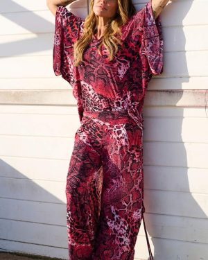 CALÇA LYCRA ROSA E PRETO TROPICAL BRASIL - TAM U