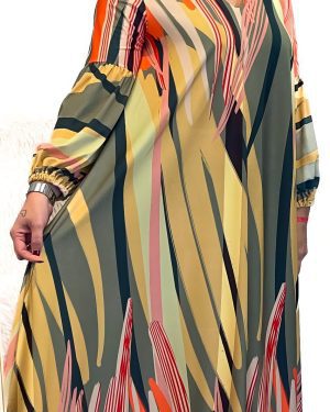 VESTIDO MULTICOR MANGA BALÃO TROPICAL BRASIL