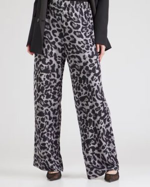 VILA <BR><BR> VILEOA WIDE PANTS - Loose Fit - ANIMAL PRINT