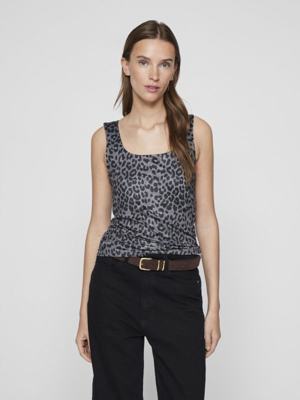 TOP VILA - VIKENZA AOP U-NECK S/L TANK TOP  - Bodycon Fit