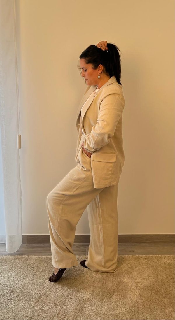 CALÇA VILA - VIJOLANDA HW BLEND PANTS - LINHO CRU - Image 4