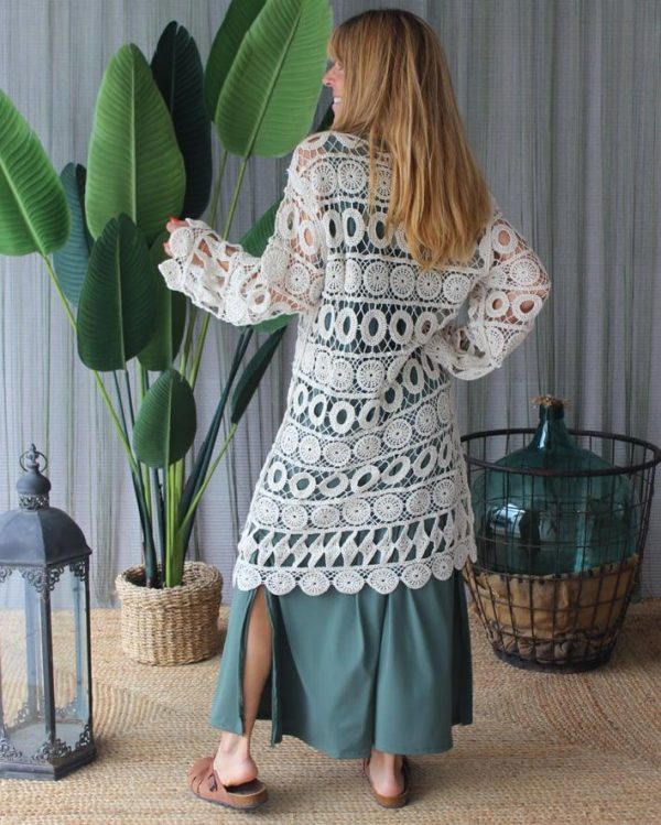 VESTIDO COMPRIDO VERDE E RENDA MARIA CATITA - TAM U - Image 2