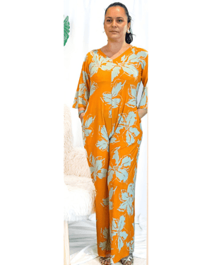 MACACÃO LARANJA E VERDE CLARO TROPICAL BRASIL - TAM U