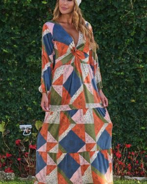 VESTIDO MALHA COLORIDO TROPICAL BRASIL