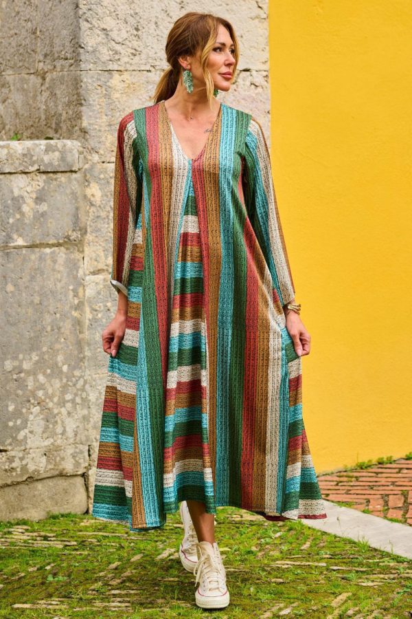 VESTIDO RISCA LARGA 5 CORES TROPICAL BRASIL - TAM U - Image 2
