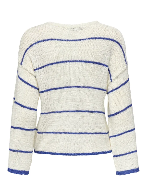 PULLOVER ONLY - ONLGEENA 7/8 STRIPE O-NECK - Loose Fit - Image 6