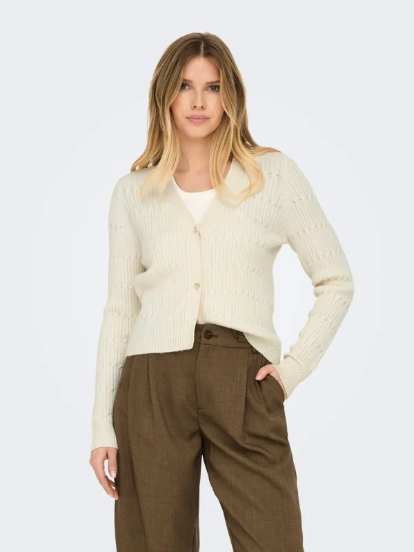CASACO ONLY - ONLKATIA CABLE V-NECK - Regular Fit
