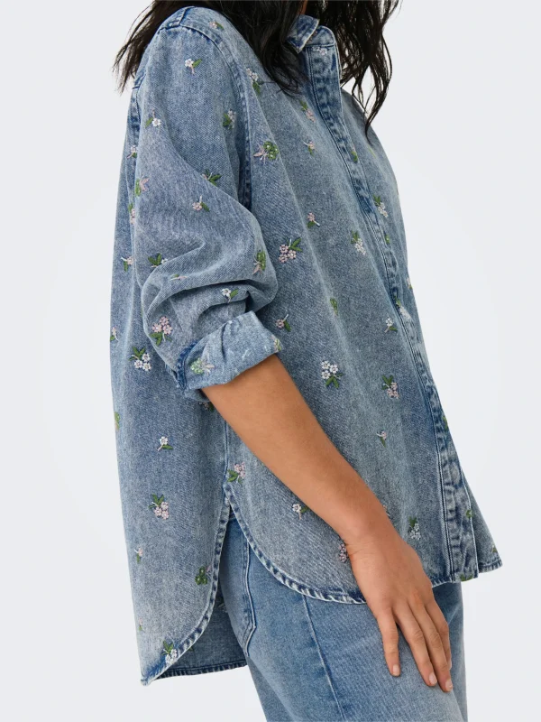 ONLY <BR><BR> ONLVERA FLOWER - DENIM BLUE - Image 3