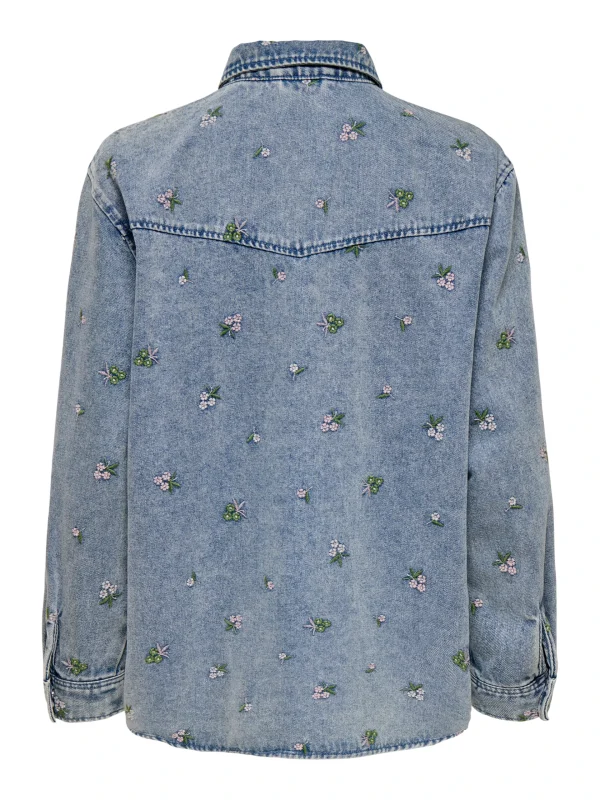 ONLY <BR><BR> ONLVERA FLOWER - DENIM BLUE - Image 5